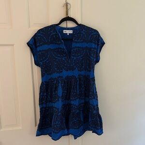 Zara blue patterned mini dress